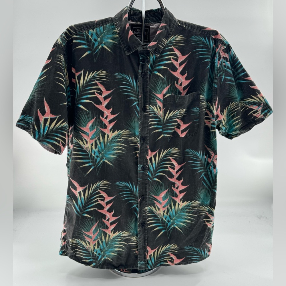 Creative Destruction Shirt Button Down Size Medium Tropical Men’s Casual Palms